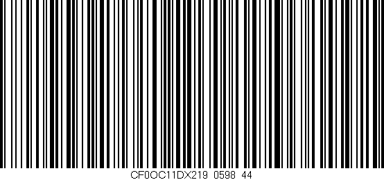 Código de barras (EAN, GTIN, SKU, ISBN): 'CF0OC11DX219/0598_44'