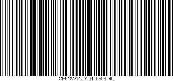 Código de barras (EAN, GTIN, SKU, ISBN): 'CF9OW11JA231/0598_40'
