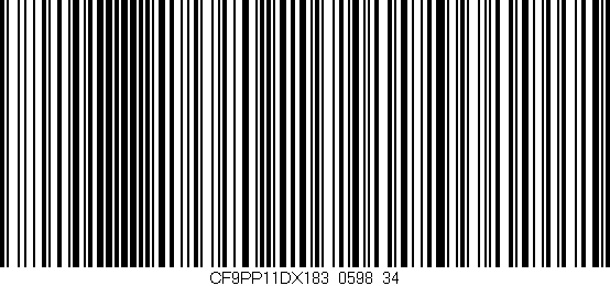 Código de barras (EAN, GTIN, SKU, ISBN): 'CF9PP11DX183/0598_34'