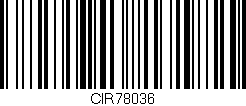 Código de barras (EAN, GTIN, SKU, ISBN): 'CIR78036'