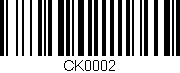 Código de barras (EAN, GTIN, SKU, ISBN): 'CK0002'
