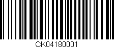 Código de barras (EAN, GTIN, SKU, ISBN): 'CK04180001'