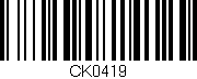 Código de barras (EAN, GTIN, SKU, ISBN): 'CK0419'