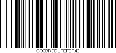 Código de barras (EAN, GTIN, SKU, ISBN): 'CO3BRSDUFEFER42'