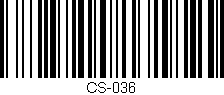 Código de barras (EAN, GTIN, SKU, ISBN): 'CS-036'