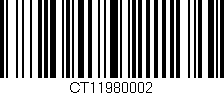 Código de barras (EAN, GTIN, SKU, ISBN): 'CT11980002'
