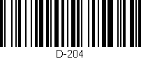 Código de barras (EAN, GTIN, SKU, ISBN): 'D-204'