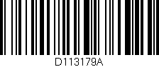 Código de barras (EAN, GTIN, SKU, ISBN): 'D113179A'