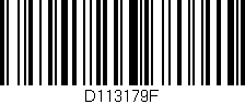 Código de barras (EAN, GTIN, SKU, ISBN): 'D113179F'