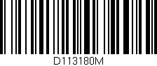 Código de barras (EAN, GTIN, SKU, ISBN): 'D113180M'