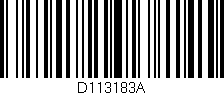 Código de barras (EAN, GTIN, SKU, ISBN): 'D113183A'