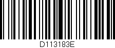 Código de barras (EAN, GTIN, SKU, ISBN): 'D113183E'