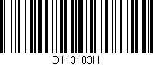 Código de barras (EAN, GTIN, SKU, ISBN): 'D113183H'