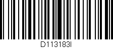 Código de barras (EAN, GTIN, SKU, ISBN): 'D113183I'