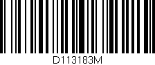 Código de barras (EAN, GTIN, SKU, ISBN): 'D113183M'