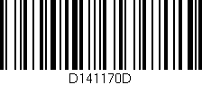 Código de barras (EAN, GTIN, SKU, ISBN): 'D141170D'