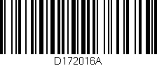 Código de barras (EAN, GTIN, SKU, ISBN): 'D172016A'