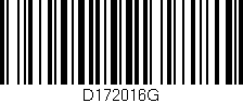 Código de barras (EAN, GTIN, SKU, ISBN): 'D172016G'