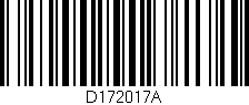 Código de barras (EAN, GTIN, SKU, ISBN): 'D172017A'