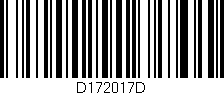 Código de barras (EAN, GTIN, SKU, ISBN): 'D172017D'