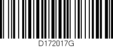 Código de barras (EAN, GTIN, SKU, ISBN): 'D172017G'