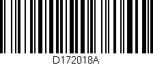 Código de barras (EAN, GTIN, SKU, ISBN): 'D172018A'