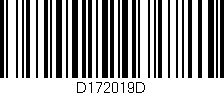 Código de barras (EAN, GTIN, SKU, ISBN): 'D172019D'