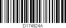 Código de barras (EAN, GTIN, SKU, ISBN): 'D174924A'