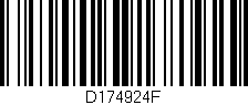 Código de barras (EAN, GTIN, SKU, ISBN): 'D174924F'