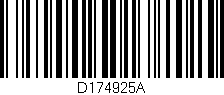 Código de barras (EAN, GTIN, SKU, ISBN): 'D174925A'