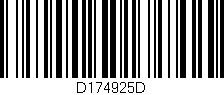 Código de barras (EAN, GTIN, SKU, ISBN): 'D174925D'