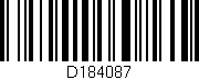 Código de barras (EAN, GTIN, SKU, ISBN): 'D184087'
