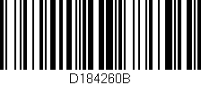 Código de barras (EAN, GTIN, SKU, ISBN): 'D184260B'