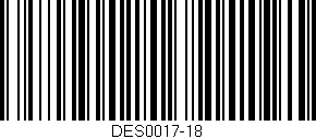 Código de barras (EAN, GTIN, SKU, ISBN): 'DES0017-18'