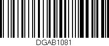 Código de barras (EAN, GTIN, SKU, ISBN): 'DGAB1081'