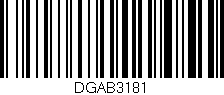 Código de barras (EAN, GTIN, SKU, ISBN): 'DGAB3181'