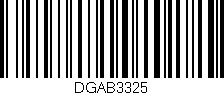 Código de barras (EAN, GTIN, SKU, ISBN): 'DGAB3325'