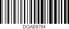 Código de barras (EAN, GTIN, SKU, ISBN): 'DGAB9784'