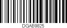 Código de barras (EAN, GTIN, SKU, ISBN): 'DGAB9825'