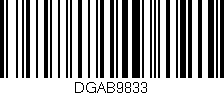 Código de barras (EAN, GTIN, SKU, ISBN): 'DGAB9833'