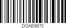 Código de barras (EAN, GTIN, SKU, ISBN): 'DGAB9870'