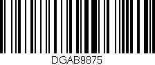Código de barras (EAN, GTIN, SKU, ISBN): 'DGAB9875'