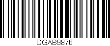 Código de barras (EAN, GTIN, SKU, ISBN): 'DGAB9876'