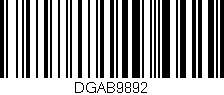 Código de barras (EAN, GTIN, SKU, ISBN): 'DGAB9892'