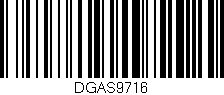 Código de barras (EAN, GTIN, SKU, ISBN): 'DGAS9716'