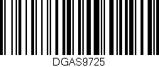 Código de barras (EAN, GTIN, SKU, ISBN): 'DGAS9725'