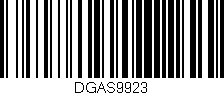 Código de barras (EAN, GTIN, SKU, ISBN): 'DGAS9923'