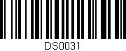 Código de barras (EAN, GTIN, SKU, ISBN): 'DS0031'