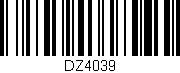 Código de barras (EAN, GTIN, SKU, ISBN): 'DZ4039'