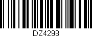 Código de barras (EAN, GTIN, SKU, ISBN): 'DZ4298'
